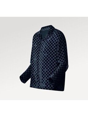 Louis Vuitton Silk Blend Velvet  Evening Overshirt Damier S